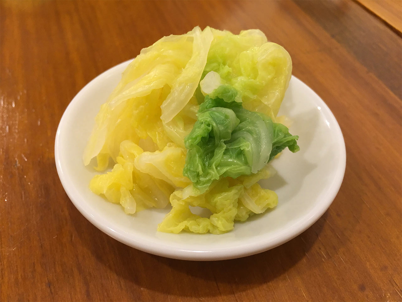 武蔵小山の餃子屋ふく肉の白菜のおひたし