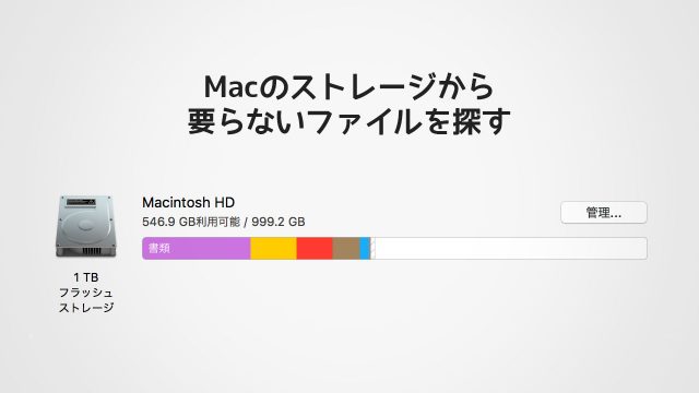 Macのストレージ残量が少なくなった時に!大きいファイル順に並べて削除すべきファイルを探す方法 Macのストレージ残量が少なくなった時に!大きいファイル順に並べて削除すべきファイルを探す方法