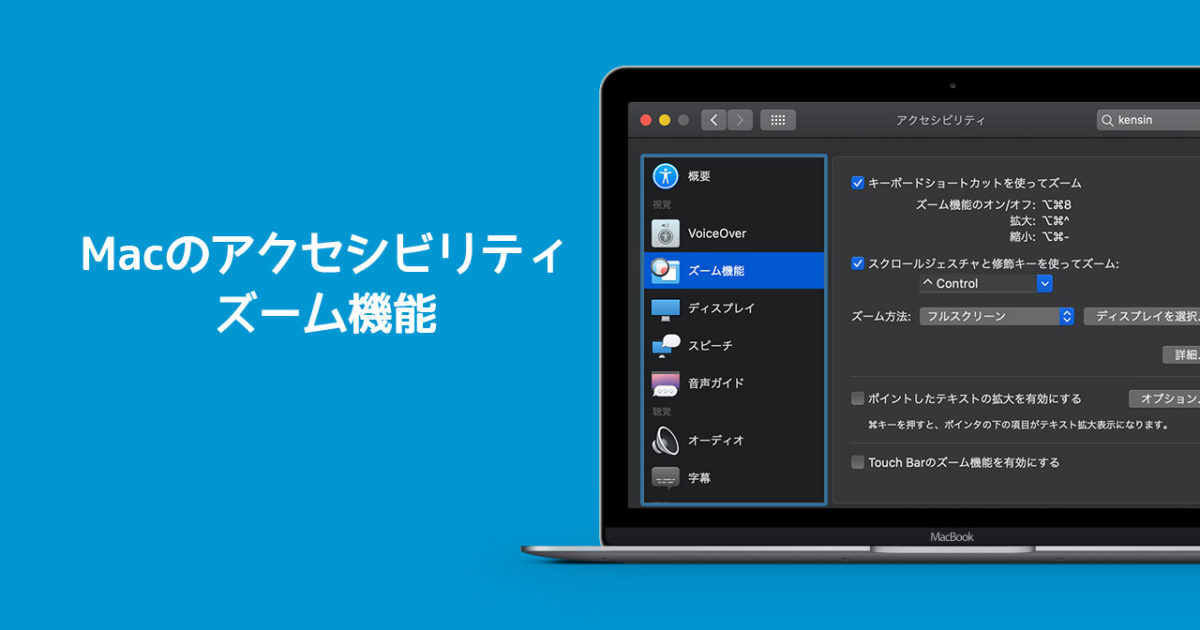 アクセシビリティのズーム機能を使ってmacの画面を拡大縮小できるようにする方法 ディレイマニア