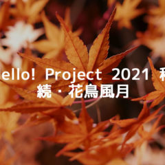 Hello! Project 2021 秋 「続・花鳥風月」の各チームメンバーまとめとツアー日程