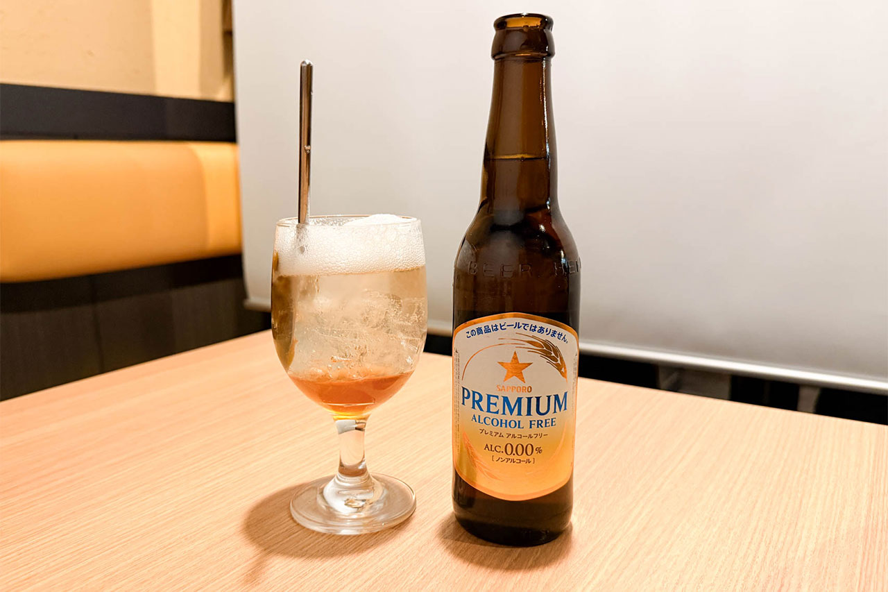 牛たん料理 閣のノンアルコールビールと梅ソーダ