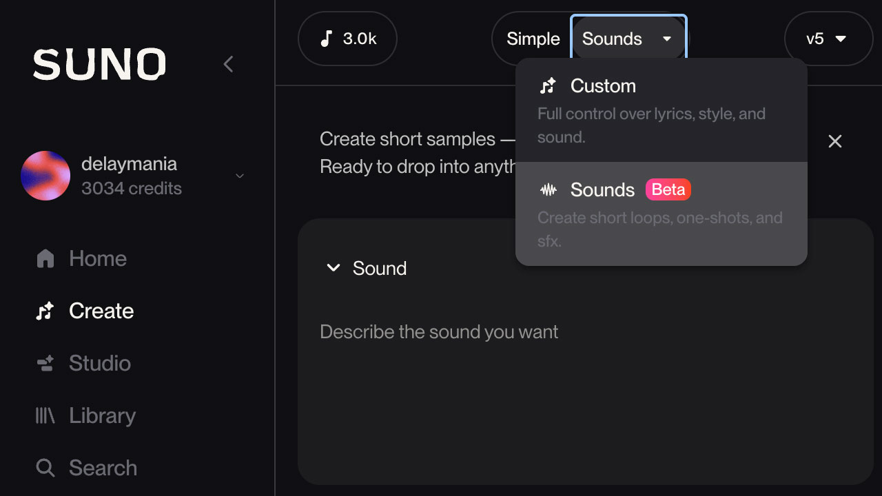SunoのSound生成でワンショットのFX作りが便利になった