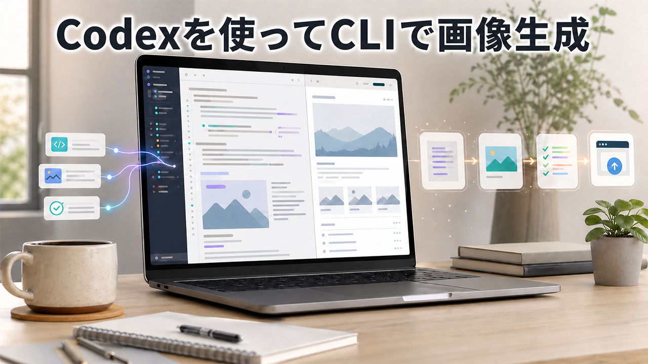 ChatGPT Images 2.0で日本語テキスト「Codexを使ってCLIで画像生成」を追加した画像