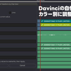 Davinci Resolveで同じ色のクリップを一括で設定変更するスクリプトを作りました
