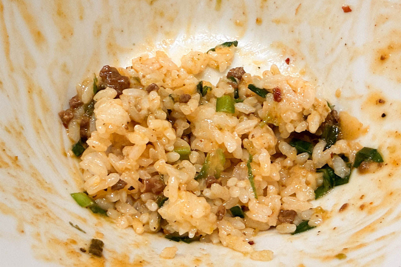 麺屋こころの台湾まぜそばに追加したライス
