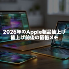 MacやiPad中心にApple製品が値上げ！値上げ前後の価格をメモっておきます！【2026年】