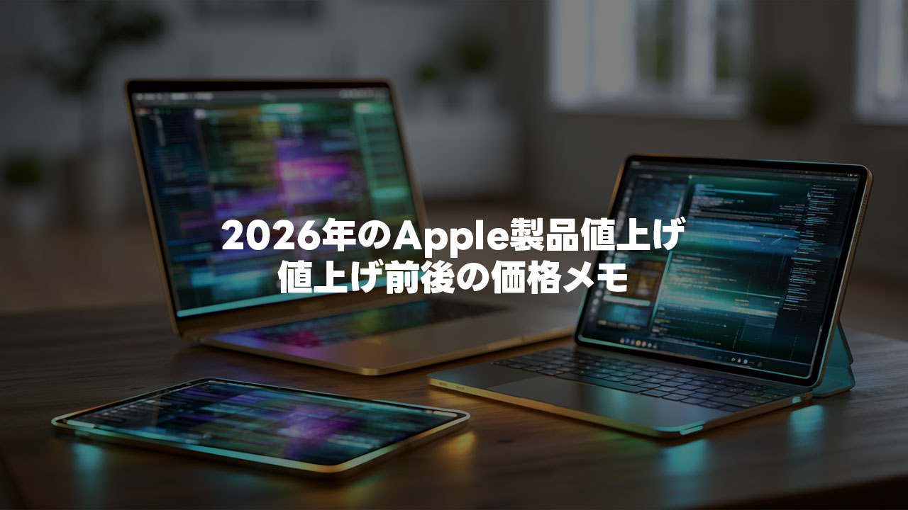 MacやiPad中心にApple製品が値上げ！値上げ前後の価格をメモっておきます！【2026年】