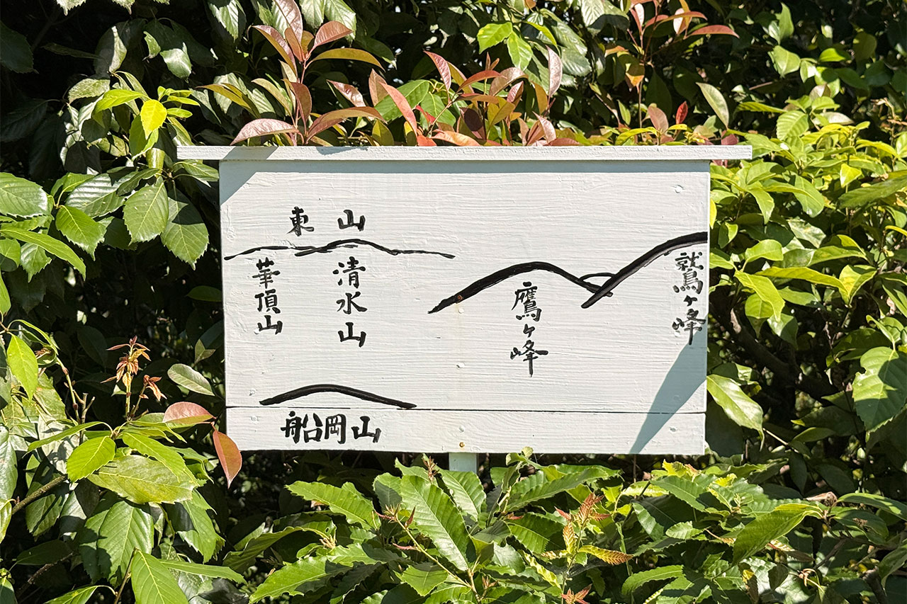 光悦寺から見える山の案内板
