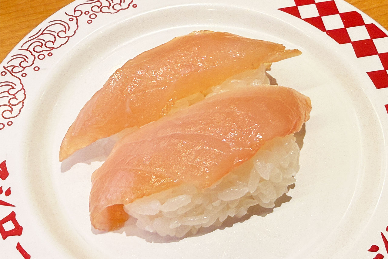スシローの漬け活〆ブリヒラの握り2貫
