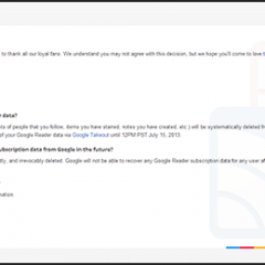 いままでありがとう！Google Readerが完全にサービス終了しました！